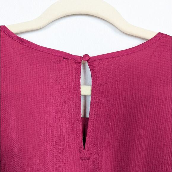 NWT Derek Lam 10 Crosby Pink Ruched Sleeve Textured Smocked Top - Picture 5 of 7